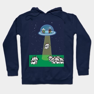 Cowyboy Aliens abducting cows Hoodie